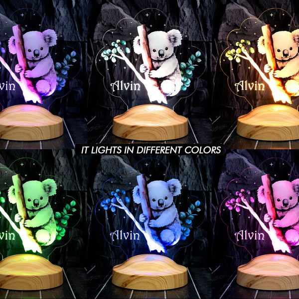 KOALA Night Light Personalized, Lovely Koala Gift for Baby With Name by Drn Gift Store