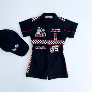 Costumes Club Handmade Race Car Driver Costume for Toddlers - Halloween Costume, Cars Boys Racing Outfit, Toddler Racer Suit by Costumes Club