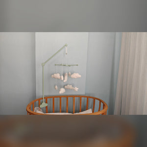 Boucle Baby Mobile: Celestial Moon, Cloud & Star Nursery Decor