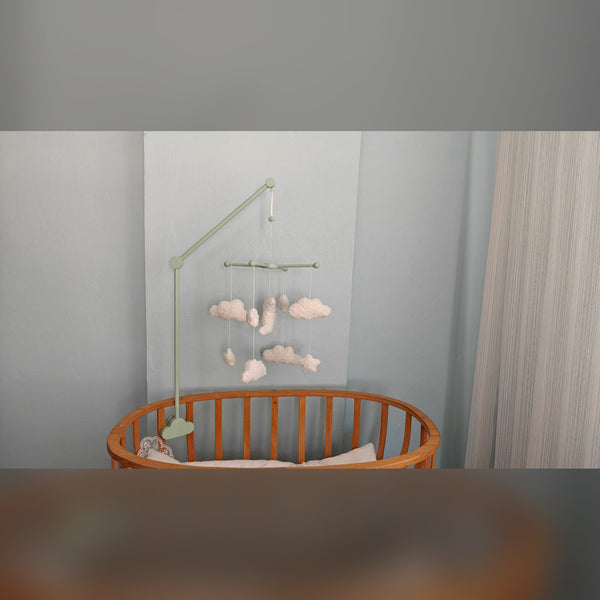 Boucle Baby Mobile: Celestial Moon, Cloud & Star Nursery Decor