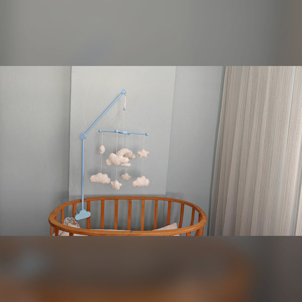 Boucle Baby Mobile: Celestial Moon, Cloud & Star Nursery Decor