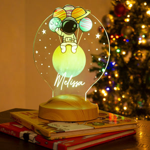 Personalized Astronaut Night Lamp, Space Theme Nursery Decor by Drn Gift Store