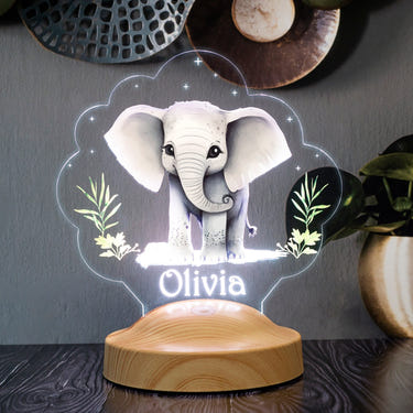 Elephant Night Light Personalized, Cute Elephant Gift for Baby With Name by Drn Gift Store