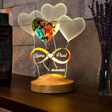 Engraved 3D Photo Night Light, Personalized Couple Gift, Custom Night Light by Drn Gift Store