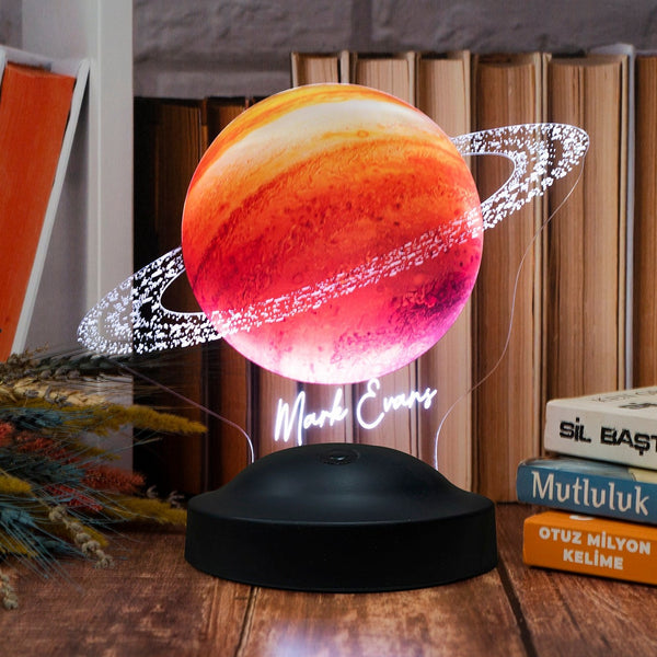 Personalized Saturn Planet Lamp, Saturn Planet Led Lamp by Drn Gift Store