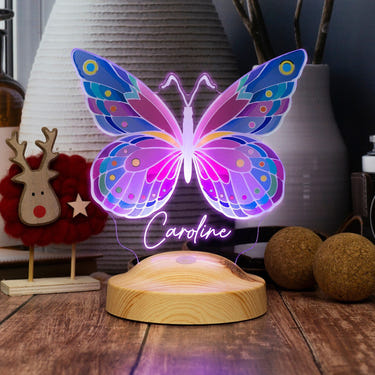 Personalized Butterfly Night Light: Custom Name Lamp for Butterfly Lovers by Drn Gift Store