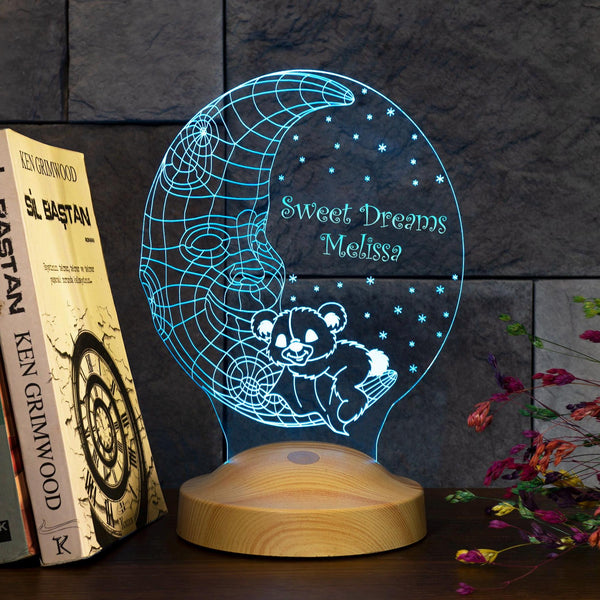 Personalized Night Light with Moon, Moon Nursery Decor, Gift for Kids by Drn Gift Store