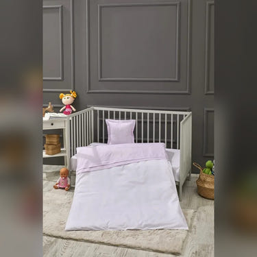 Butterfly Embroidered Cotton Baby Duvet Cover Set, 4 Pieces