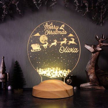 Personalized Santa Sleigh Night Light by Drn Gift Store