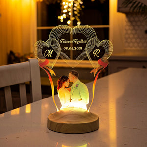 Custom Photo LED Lamp, Personalized Night Light, Couple Engagement Gift by Drn Gift Store