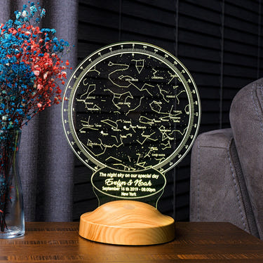 Custom Constellation Star Map Night Light, Personalized Anniversary Gift by Drn Gift Store