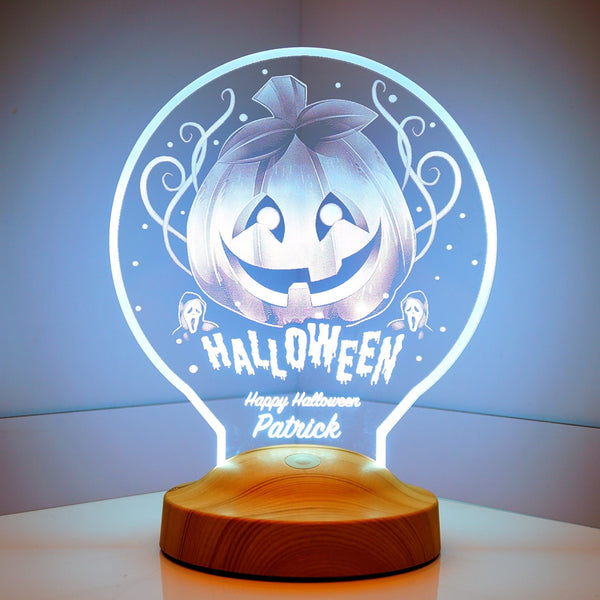 Halloween Pumpkin LED Night Lamp, Personalized Gifts, Halloween Decor by Drn Gift Store