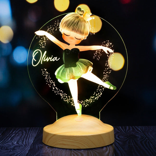 Ballerina Gift Night Light for Girl Personalized, Ballet Lamp by Drn Gift Store