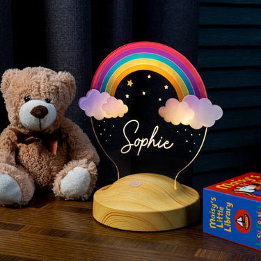 Personalized Rainbow Night Light, Nursery Room Decor, Color Changing LED Lamp by Drn Gift Store