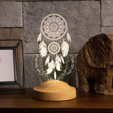 Personalized Dreamcatcher Night Light, Custom LED Lamp by Drn Gift Store