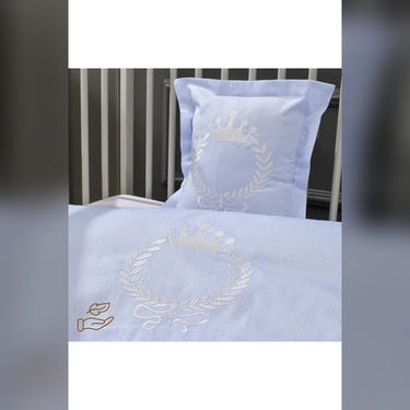 King Embroidered Cotton Baby Duvet Cover Set, 4 Pieces