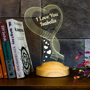 Personalized Anniversary Gift, 3D Heart Night Light, Valentines Gift by Drn Gift Store