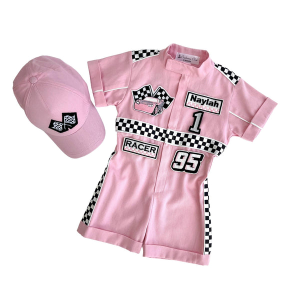 Costumes Club Handmade Race Car Driver Costume for Toddlers - Halloween Costume, Cars Boys Racing Outfit, Toddler Racer Suit by Costumes Club, Pure Pink #purepink