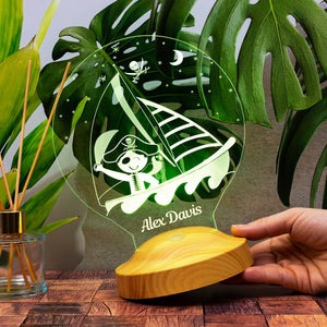 Pirate Boy Night Lamp Personalized, Baby Boy Bedroom Lamp by Drn Gift Store