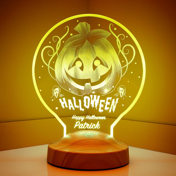 Halloween Pumpkin LED Night Lamp, Personalized Gifts, Halloween Decor by Drn Gift Store