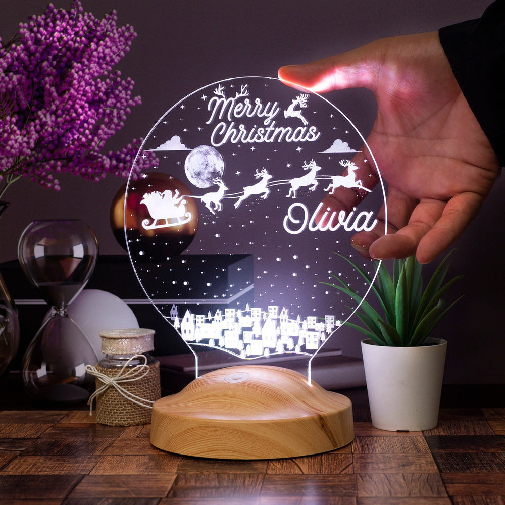Personalized Santa Sleigh Night Light by Drn Gift Store