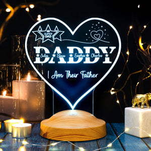 Personalized Gift For Dad Night Light, Step Dad Gift, Gift With Kids Names by Drn Gift Store