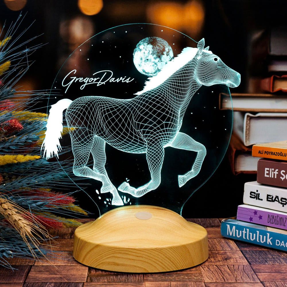 Horse 3D LED Lamp, Gift for Horse Lovers, Horse Art, Horseman Gifts by Drn Gift Store