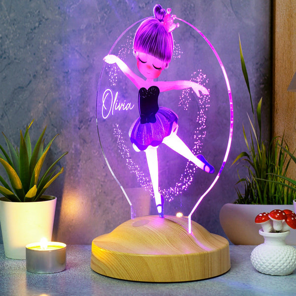 Ballerina Gift Night Light for Girl Personalized, Ballet Lamp by Drn Gift Store