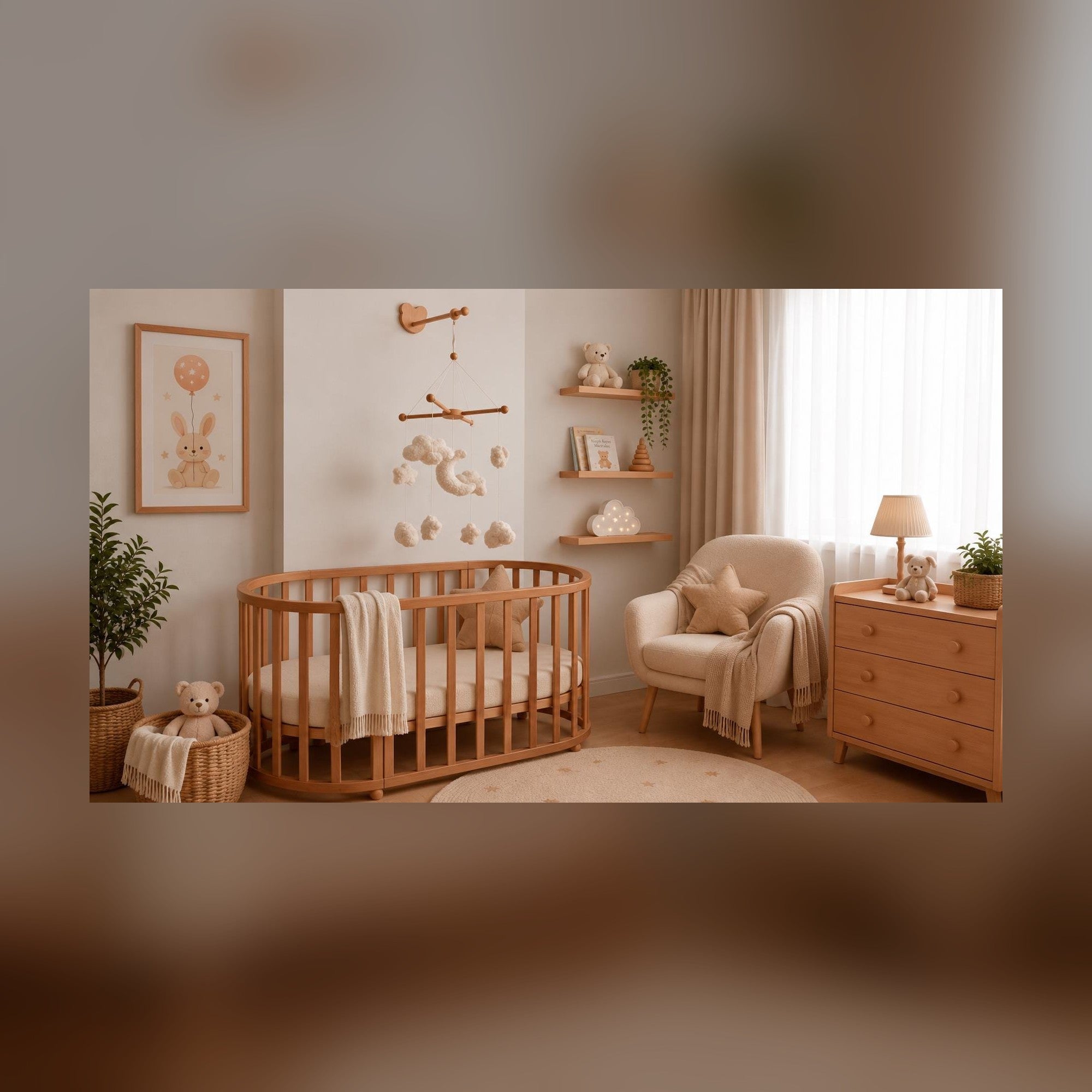 Adjustable Wooden Baby Mobile Arm: Wall Hanging Decor