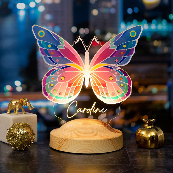 Personalized Butterfly Night Light: Custom Name Lamp for Butterfly Lovers by Drn Gift Store