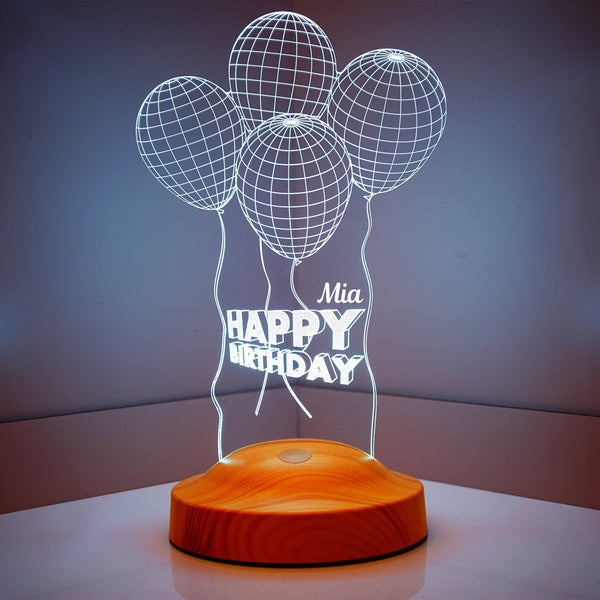 Personalized Balloon LED Lamp, Custom Birthday Night Light, Engraved Gift by Drn Gift Store
