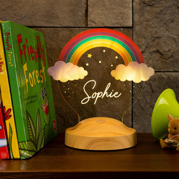 Personalized Rainbow Night Light, Nursery Room Decor, Color Changing LED Lamp by Drn Gift Store