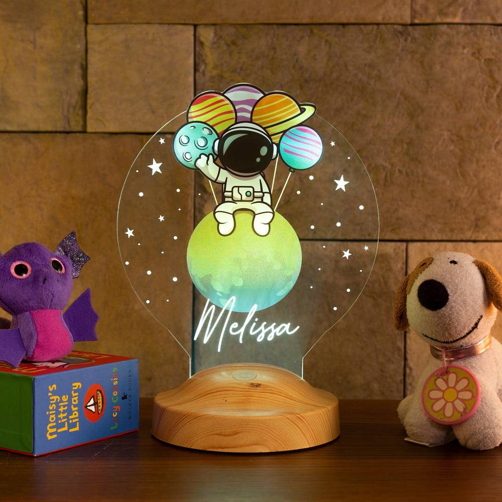 Personalized Astronaut Night Lamp, Space Theme Nursery Decor by Drn Gift Store