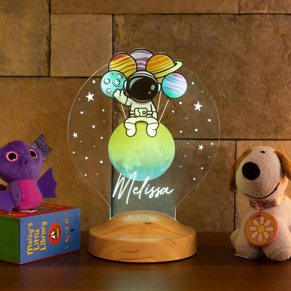 Personalized Astronaut Night Lamp, Space Theme Nursery Decor by Drn Gift Store
