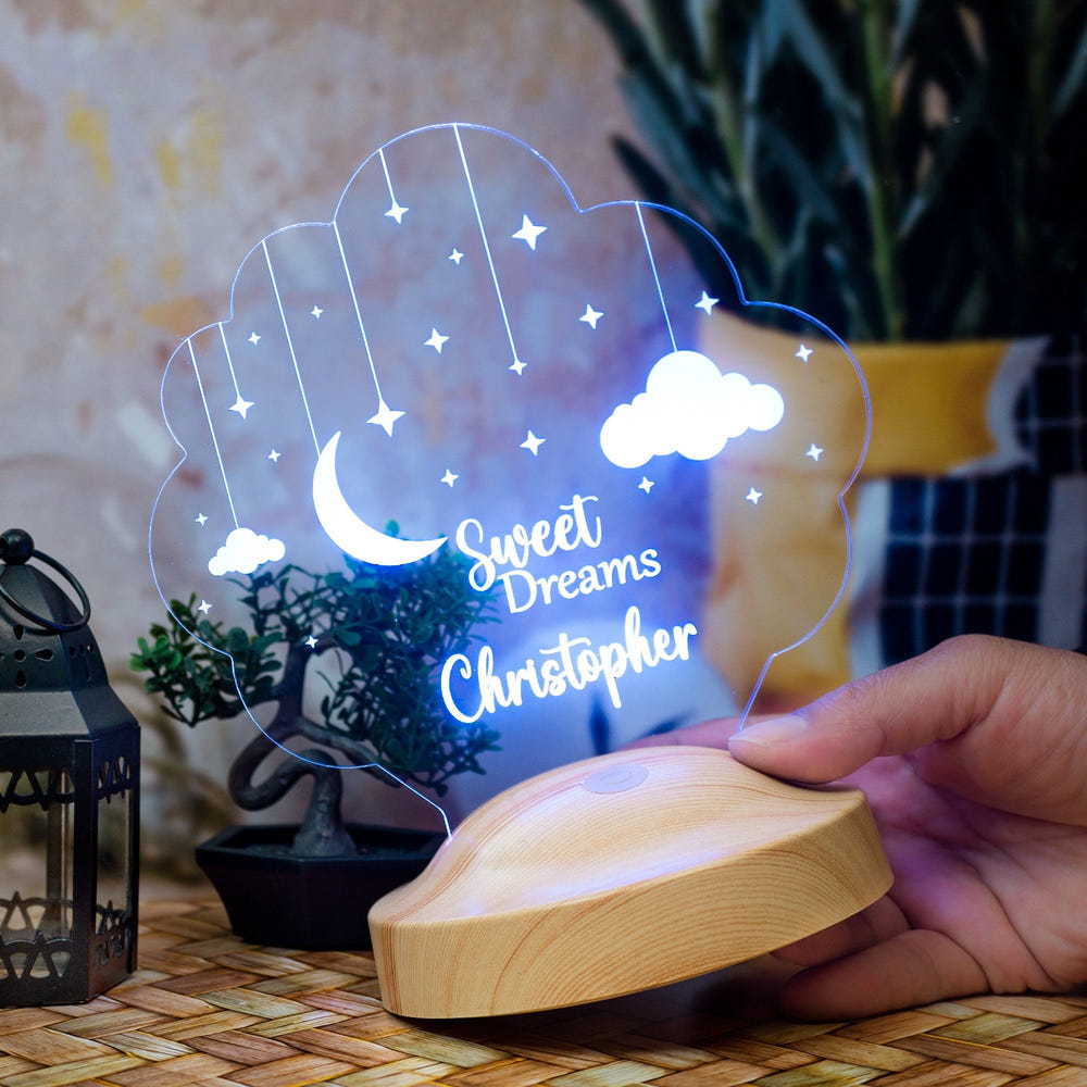 Sweet Dreams Night Light, Sweet Dream Nursery Decor, Custom Baby Gift by Drn Gift Store