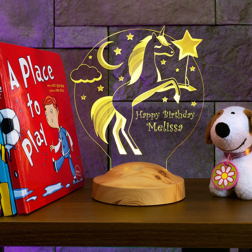Unicorn Custom Night Light, Led Lamp, Personalized Kids' Bedroom Decor by Drn Gift Store