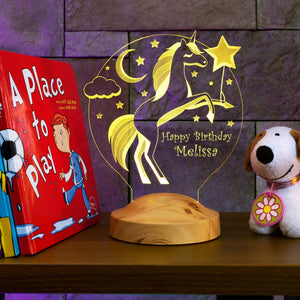 Unicorn Custom Night Light, Led Lamp, Personalized Kids' Bedroom Decor by Drn Gift Store