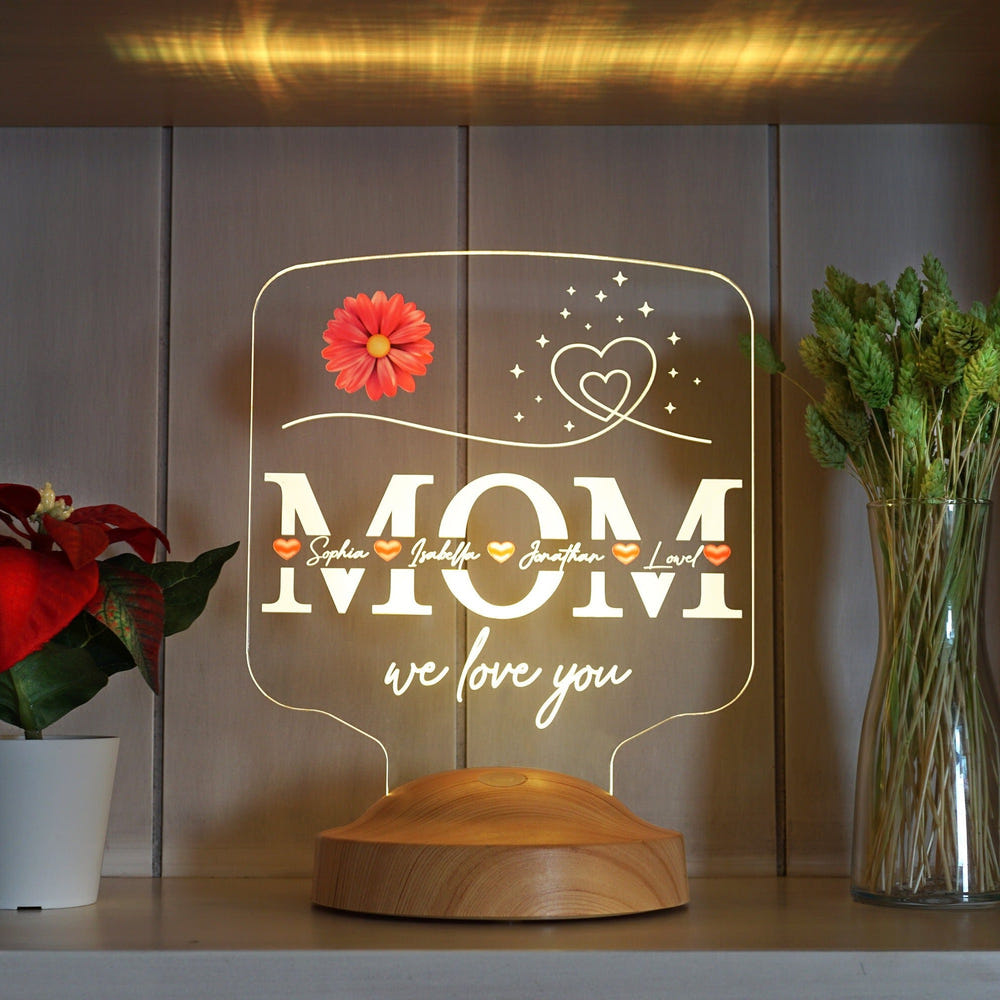 Mom Gifts Personalized Night Light, Gift for Mom, Mothers Day Gift by Drn Gift Store