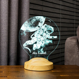 Personalized Astronaut LED Lamp, Space Nursery Decor, Astronaut Figurine by Drn Gift Store