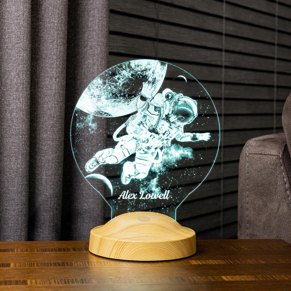 Personalized Astronaut LED Lamp, Space Nursery Decor, Astronaut Figurine by Drn Gift Store