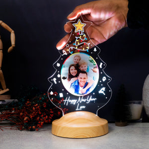 Personalized Christmas Tree Photo LED Lamp, Custom Engraved Gift by Drn Gift Store
