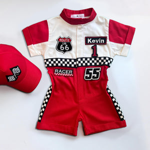 Costumes Club Handmade Race Car Driver Costume for Toddlers - Halloween Costume, Cars Boys Racing Outfit, Toddler Racer Suit by Costumes Club