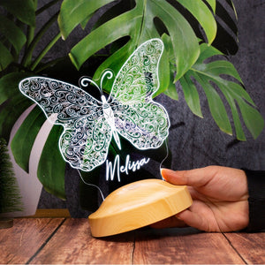 Butterfly Custom Night Light, Personalised Night Light with Name by Drn Gift Store