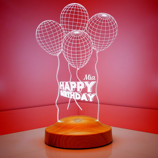Personalized Balloon LED Lamp, Custom Birthday Night Light, Engraved Gift by Drn Gift Store