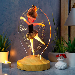 Ballerina Gift Night Light for Girl Personalized, Ballet Lamp by Drn Gift Store