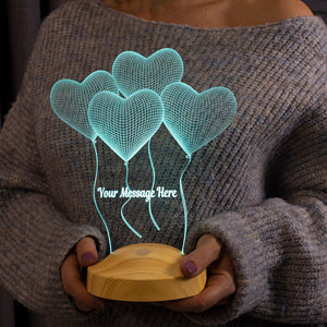 3D Flying Hearts LED Lamp, Personalized Couples Gift by Drn Gift Store