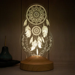 Personalized Dreamcatcher Night Light, Custom LED Lamp by Drn Gift Store
