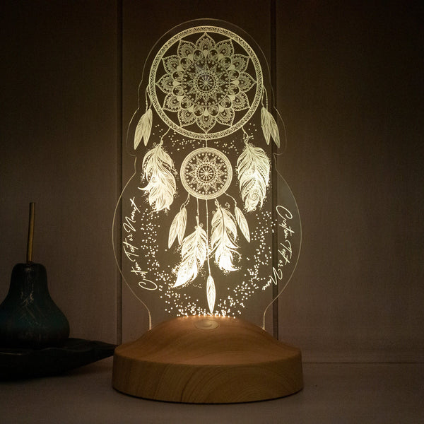 Personalized Dreamcatcher Night Light, Custom LED Lamp by Drn Gift Store