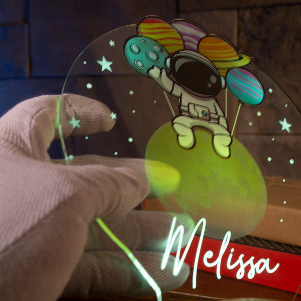 Personalized Astronaut Night Lamp, Space Theme Nursery Decor by Drn Gift Store