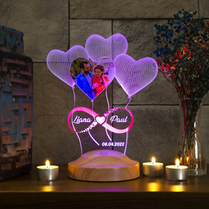 Engraved 3D Photo Night Light, Personalized Couple Gift, Custom Night Light by Drn Gift Store